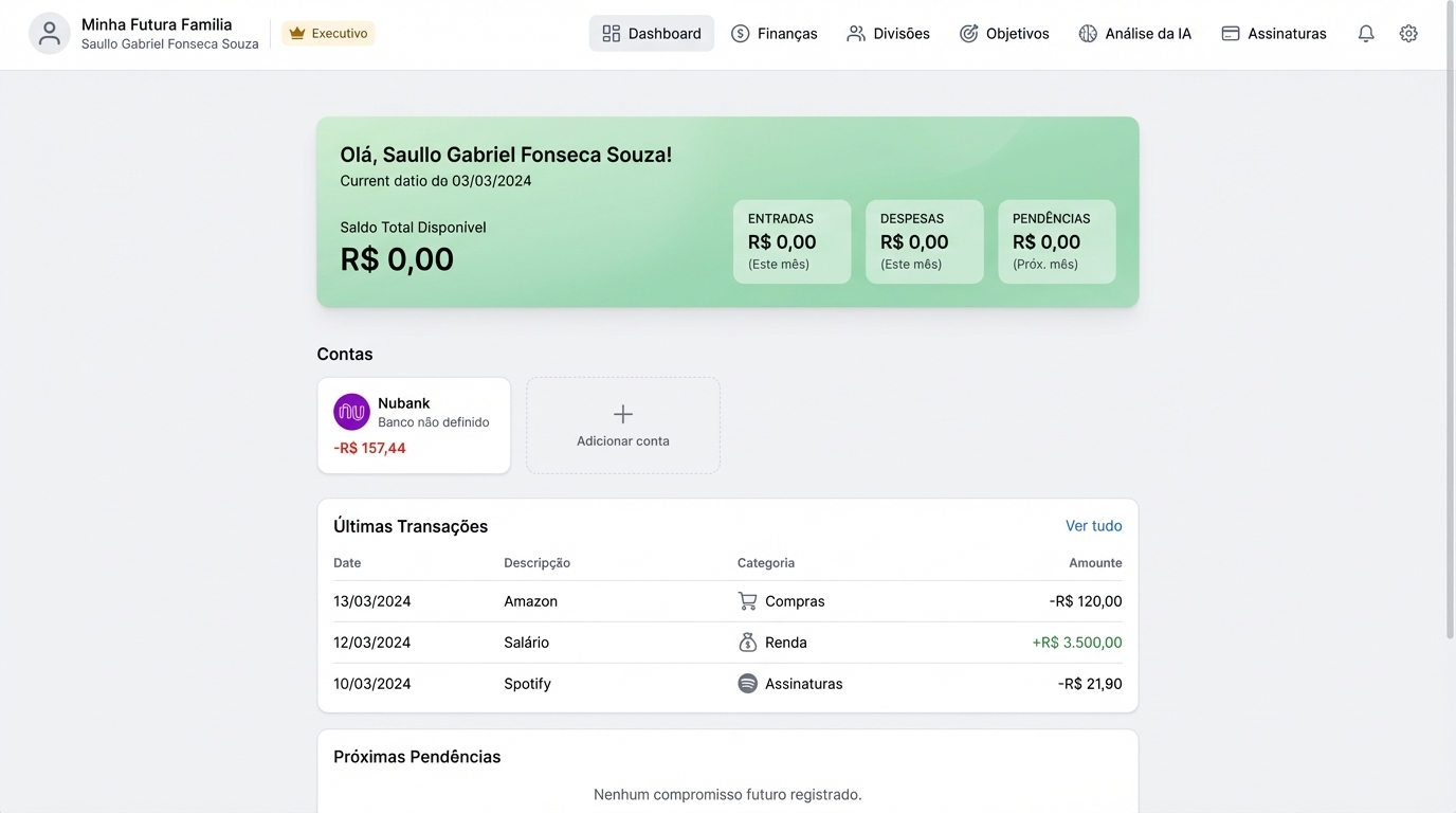Preview do dashboard moderno do Cash Control