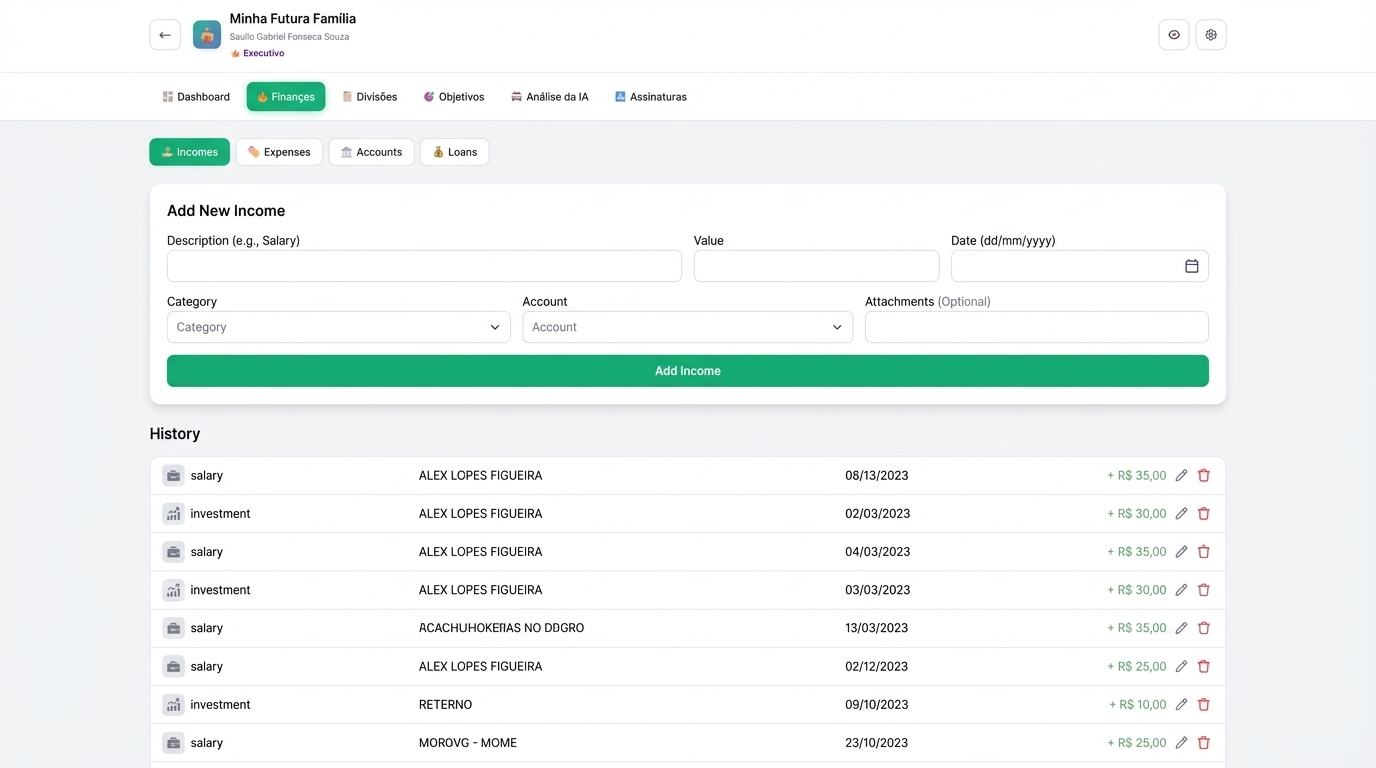 Preview da área financeira